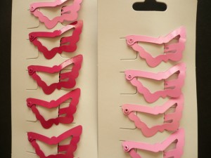 8/087A-0,35 Pyki metalowe - różowe motylki