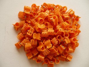 3/444-0,10 Krabiki mini pomarańczowe