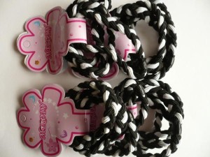 5/050-0,60 Gumki plecione 4 szt. - biało czarne